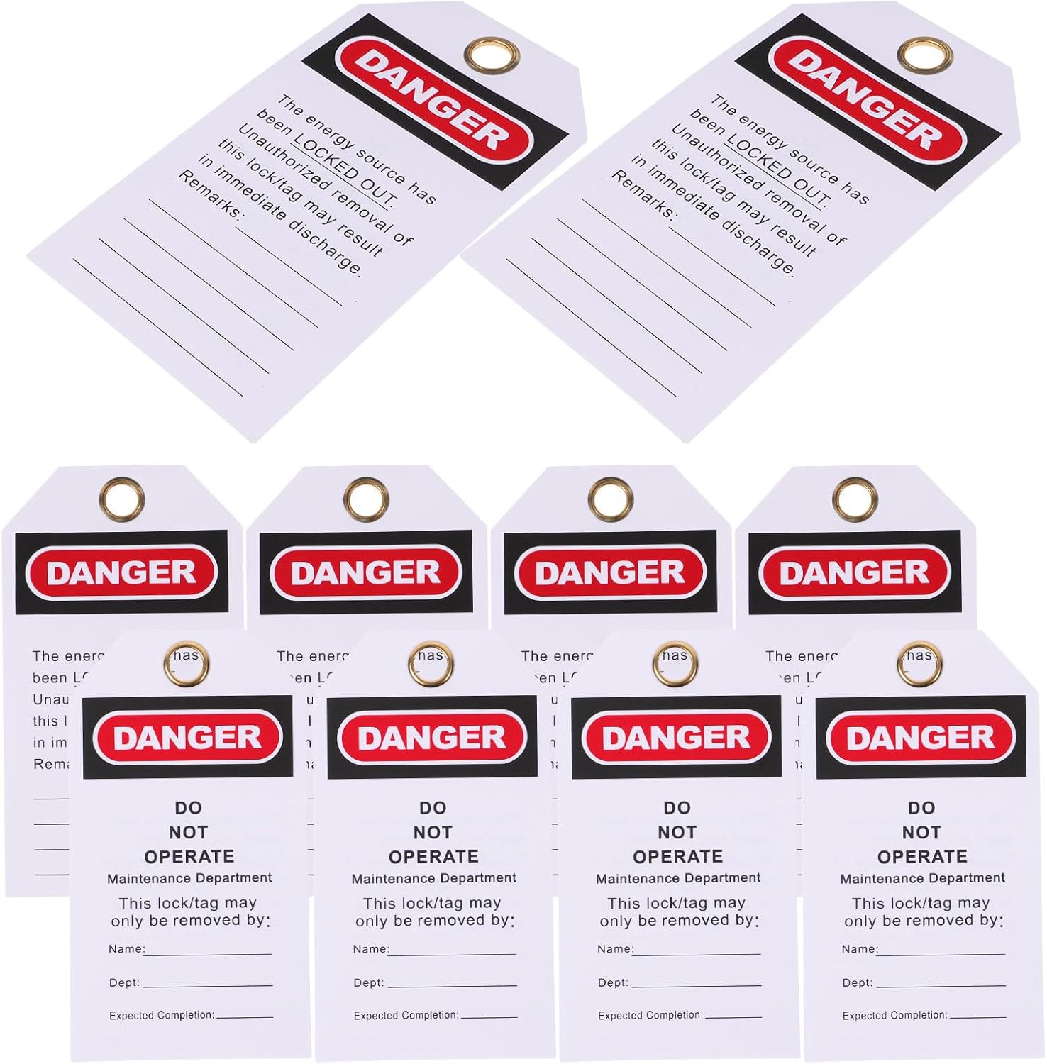 10pcs Lockout Tags Warning Tags Do Not Operate Safety with PVC Material and Metal Wire for Industrial Equipment to Increase Safety Awareness and Help Prevent Accidents