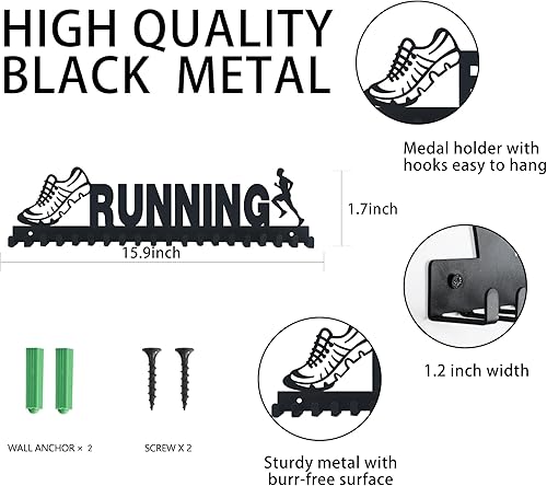 Vista 68 de Goutoports Soporte de exhibición para medallas, She Believed She Could She Did, colgador de pared personalizado para corredor de carreras 06 Gimnasia