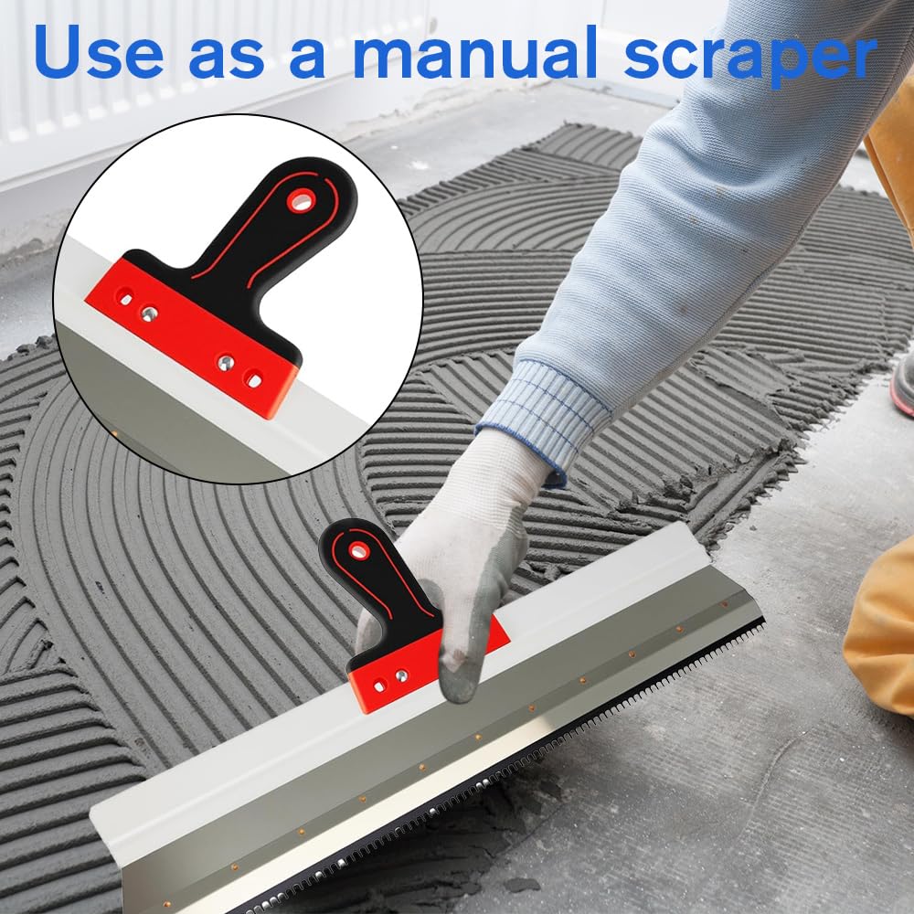 Marshalltown oppervlakte spatel met DuraSoft handvat van roestvrij staal, gereedschap voor gipsplaten en schilders, spatelafmetingen: 406x76 mm Marshalltown oppervlakte spatel met DuraSoft handvat van roestvrij staal, gereedschap voor gipsplaten en schilders, spatelafmetingen: 406x76 mm