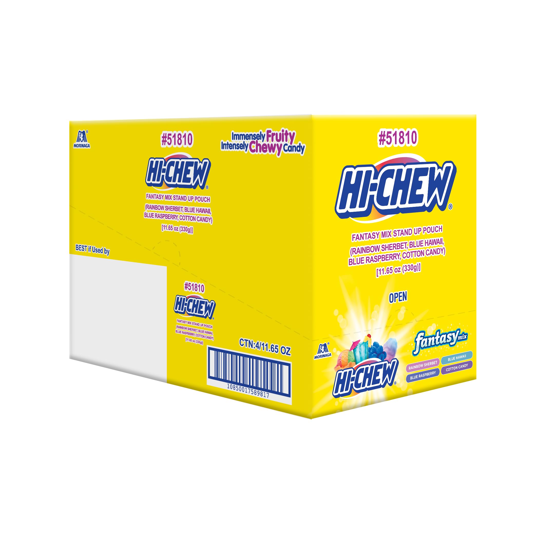 Amazon.com : HI-CHEW Fantasy Mix, Pack of 4 Bags - Rainbow Sherbet