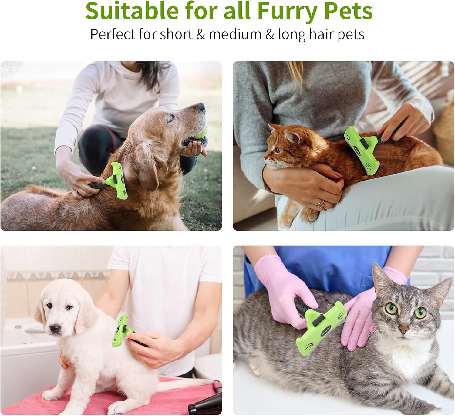 Morpilot Pet Grooming Brush, Deshedding Dog Brush with Quick Self Cleaning, Professional Pet