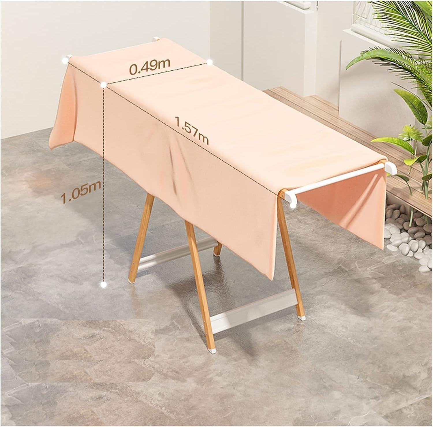 Clothes Airer Drying Rack Aluminum Alloy Folding Rod Floor Laundry Dryer Hanger Indoor Outdoor,