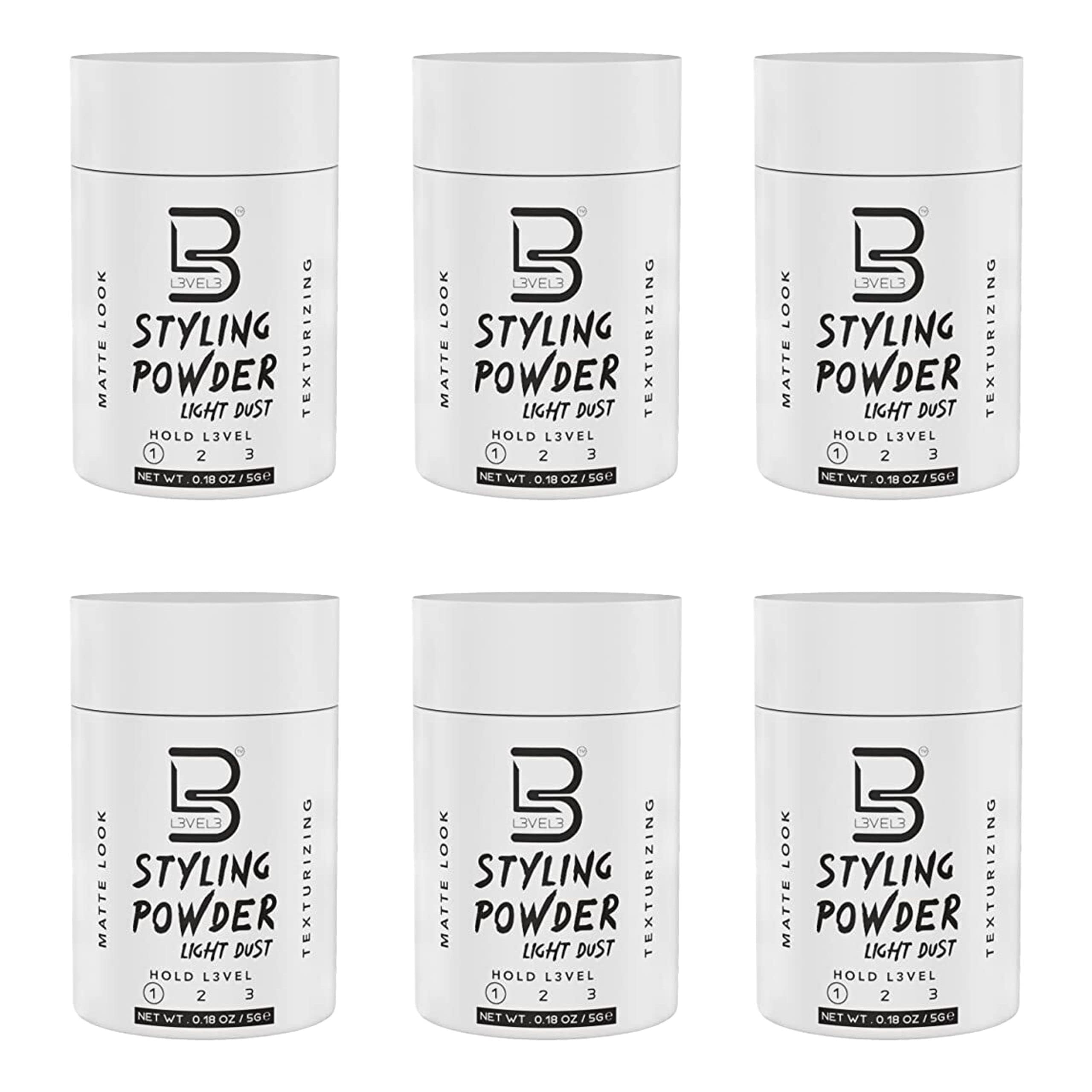L3 Level 3 Travel Styling Powder - Small 0.18 oz for Travel - Natural Look Mens Powder (6, White)