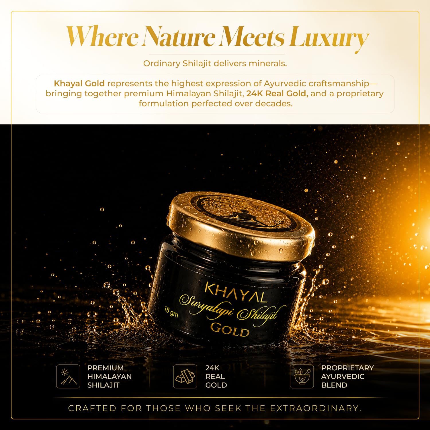 Khayal Suryatapi Pure Himalayan Gold Shilajit Resin | Shilajeet | Natural Energy, Stamina & Vitality Support | For Men & Women (15 gm Gold) — Amazon image 3