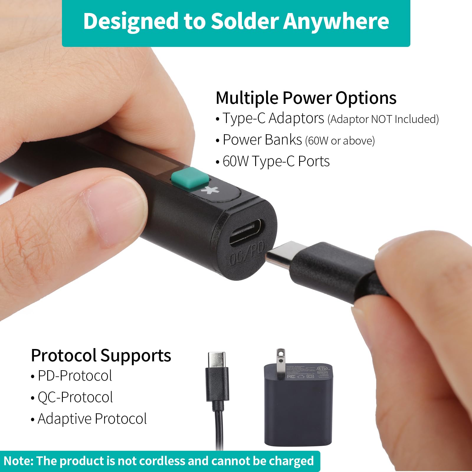 YIHUA Kit de soldador eléctrico portátil 928D-IV USB