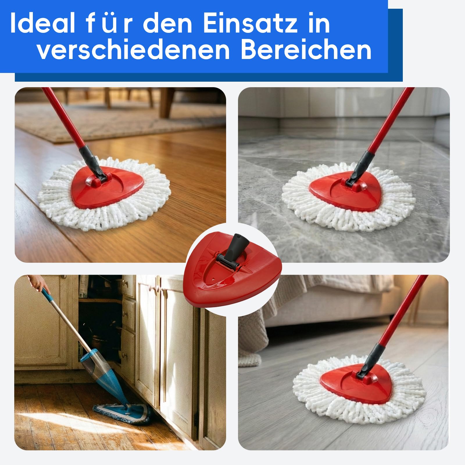 Zapasowa Podstawa Plastikowa do Mopa Obrotowego – Wymienna Baza do Mopa Trójkątnego, Mop Obrotowy Akcesoria, Podstawy Mopa do Podłóg, do Obrotowego Mopa z Mikrofibry EasyWring (System Jednokomorowy)