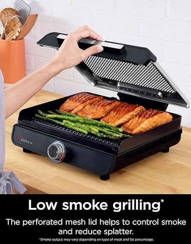 Miniatura 4 de Ninja Sizzle - Parrilla de cocina para interiores, parrilla de cocina de alto calor de 500 F con placa antiadherente de 14 pulgadas, tecnología de