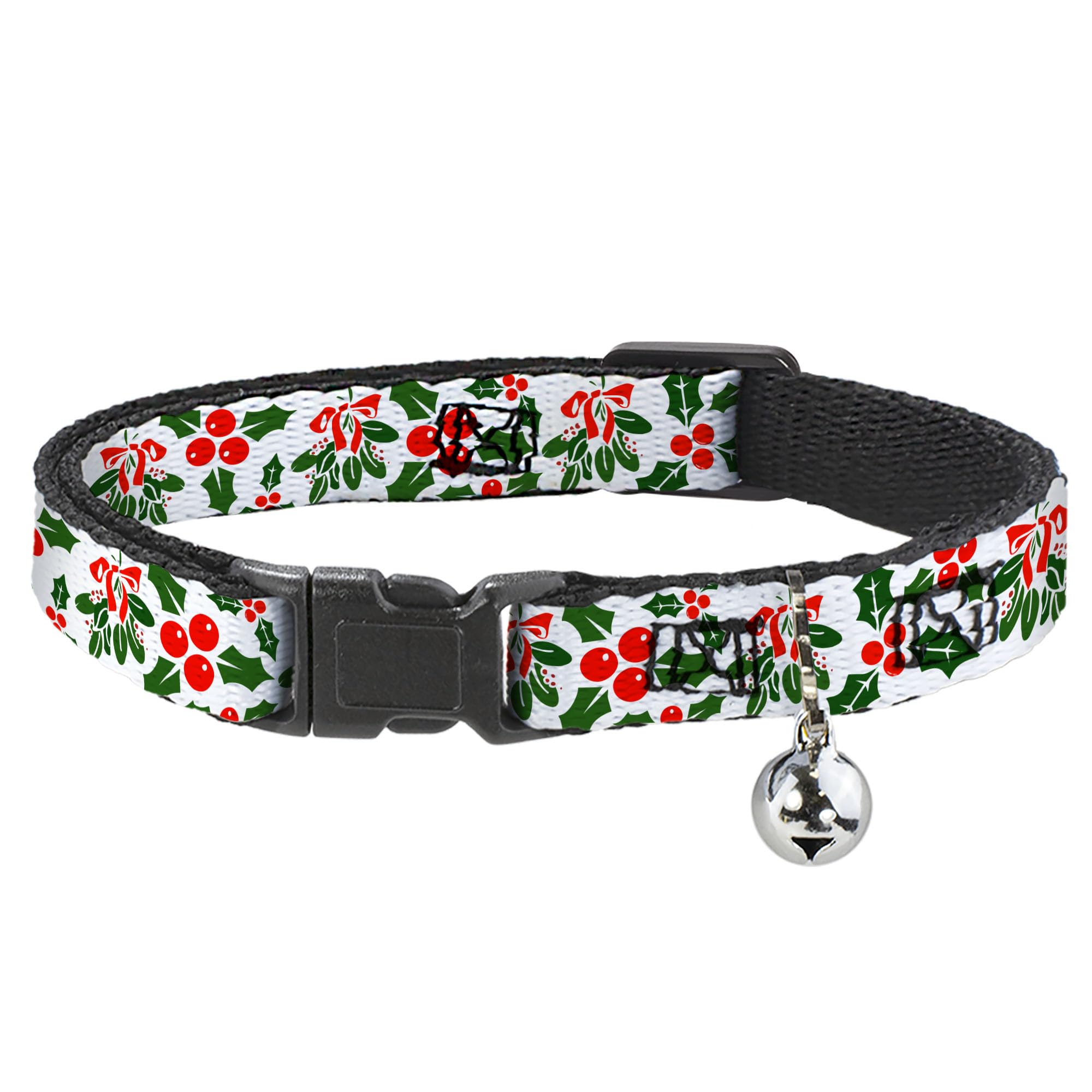 Collar de gato separable anti enganches con motivos de acebo y muérdago