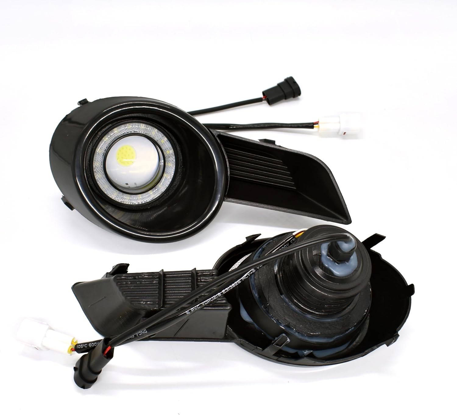 LED Fog Lights Fit for 2008 2009 2010 Toyota Highlander White DRL with Amber Sequential Turn Signal Driving Lights Front Bumper Headlight Replacement