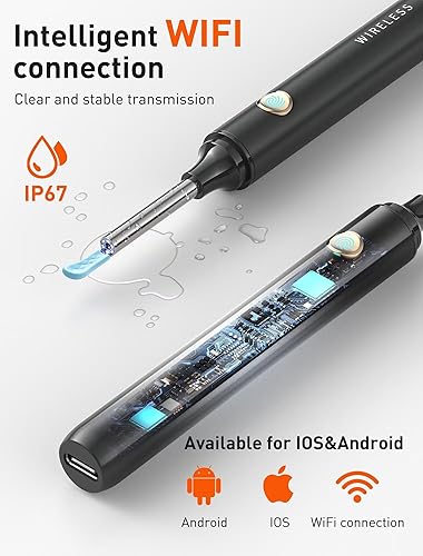 Miniatura 4 de Eliminación de cera de oídos, limpiador de oídos, kit de eliminación de cera de oídos con 1080P, otoscopio de cámara de oídos con luz, kit de