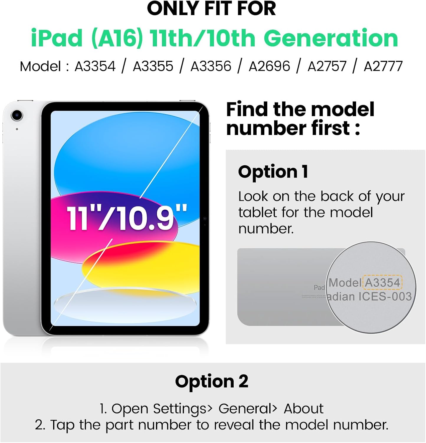 SEYMAC Case for iPad (A16) 11th/10th Generation 2025/2022 (11″/10.9″), Sturdy Heavy Duty Full-Body Shockproof Protective Case with Screen Protector, Rotating Stand, Hand/Shoulder Strap, Black - Image 2