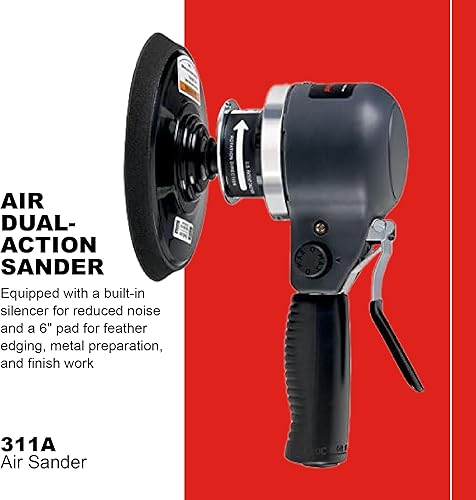 Miniatura 2 de Ingersoll Rand - Lijadora 311A de 6 pulgadas, para trabajo pesado, de doble acción de aire, silenciosa