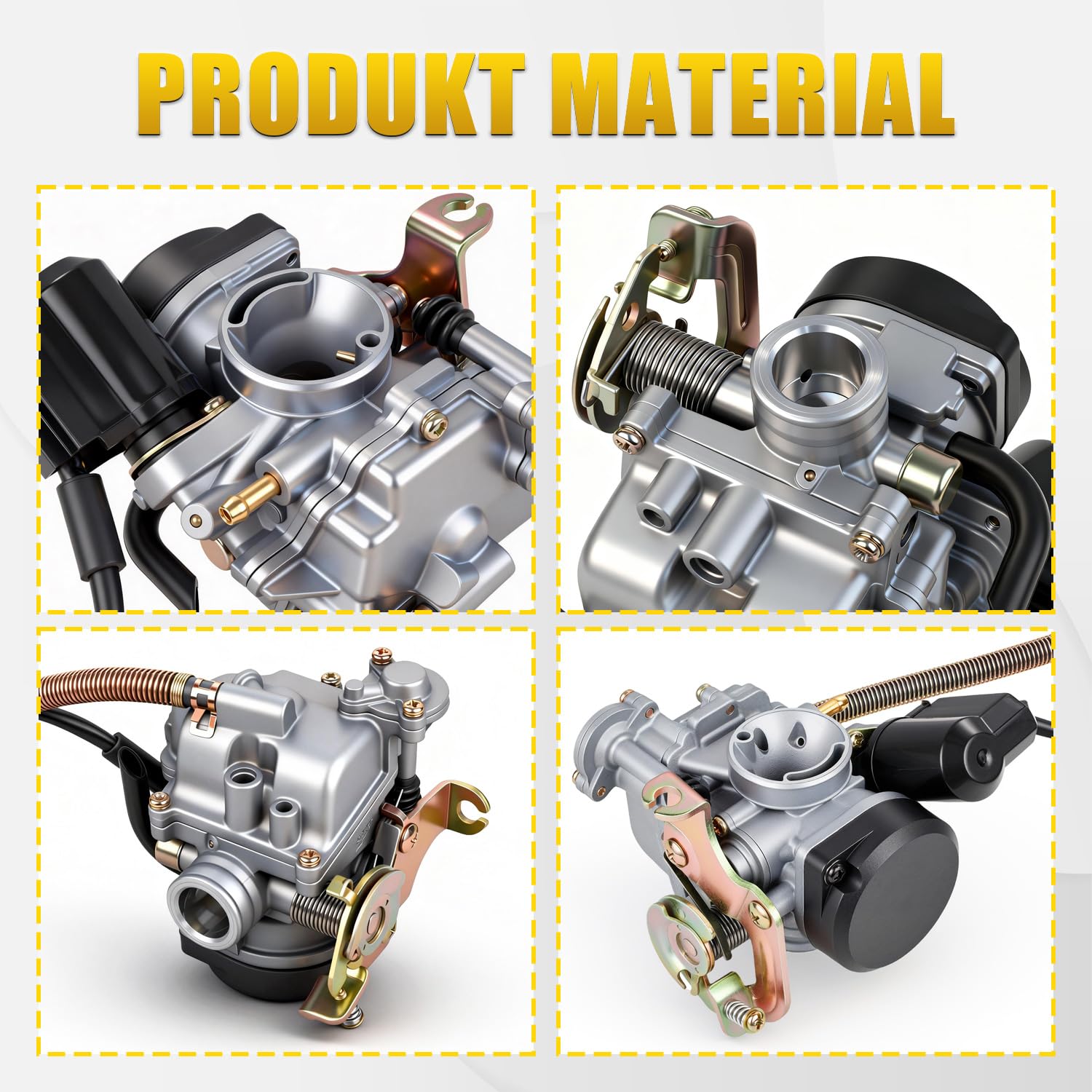 CVK PD18J Vergaser,Motorrad Vergaser für 4 Takt GY6 50CC 139QMB 139QMA Dirt Bike Motocross Motorrad Go Karts Scooter Quad ATV Filly 50