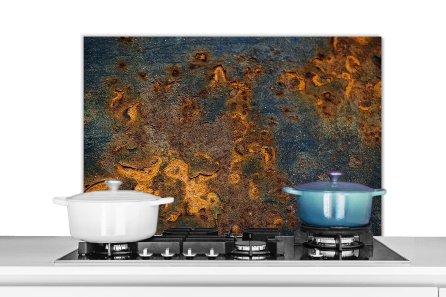 Crédence De Cuisine Aluminium 70x30 Cm - Style Rouille/bronze, épaisseur 3mm, Résistante à La Chaleur, Facile à Nettoyer