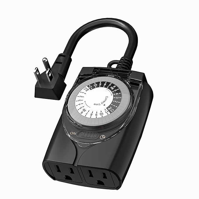 HBN 24 Hour Mechanical Waterproof Outdoor Timer for Lights