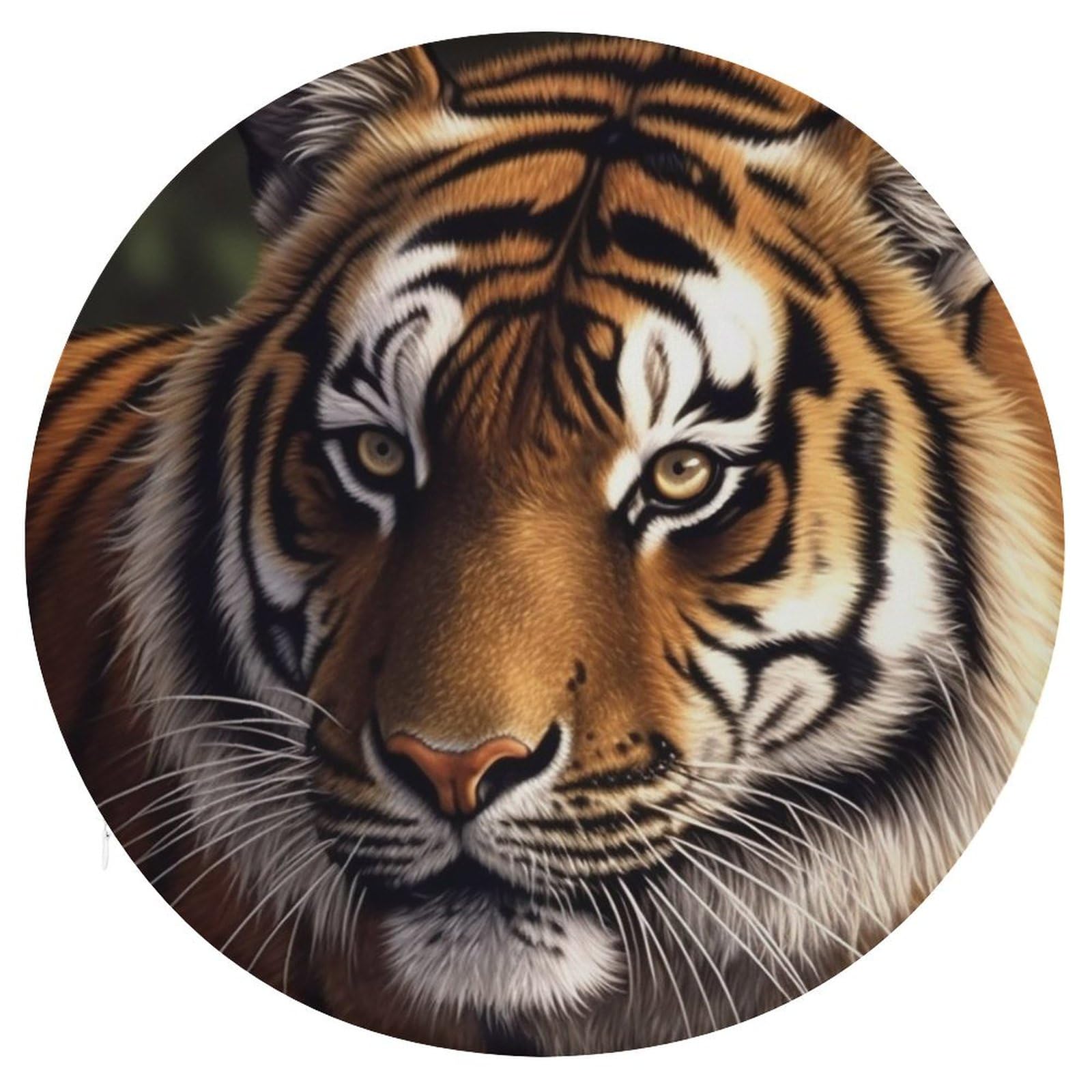 Coussin de siège rond en mousse mémoire de forme premium style tigre du Bengale