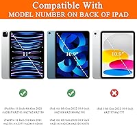 Vista 2 de Soke Funda para iPad Pro de 11 pulgadas 2022202120202018iPad Air de 54 generación, protector de pantalla integrado, compatible con la segunda carga