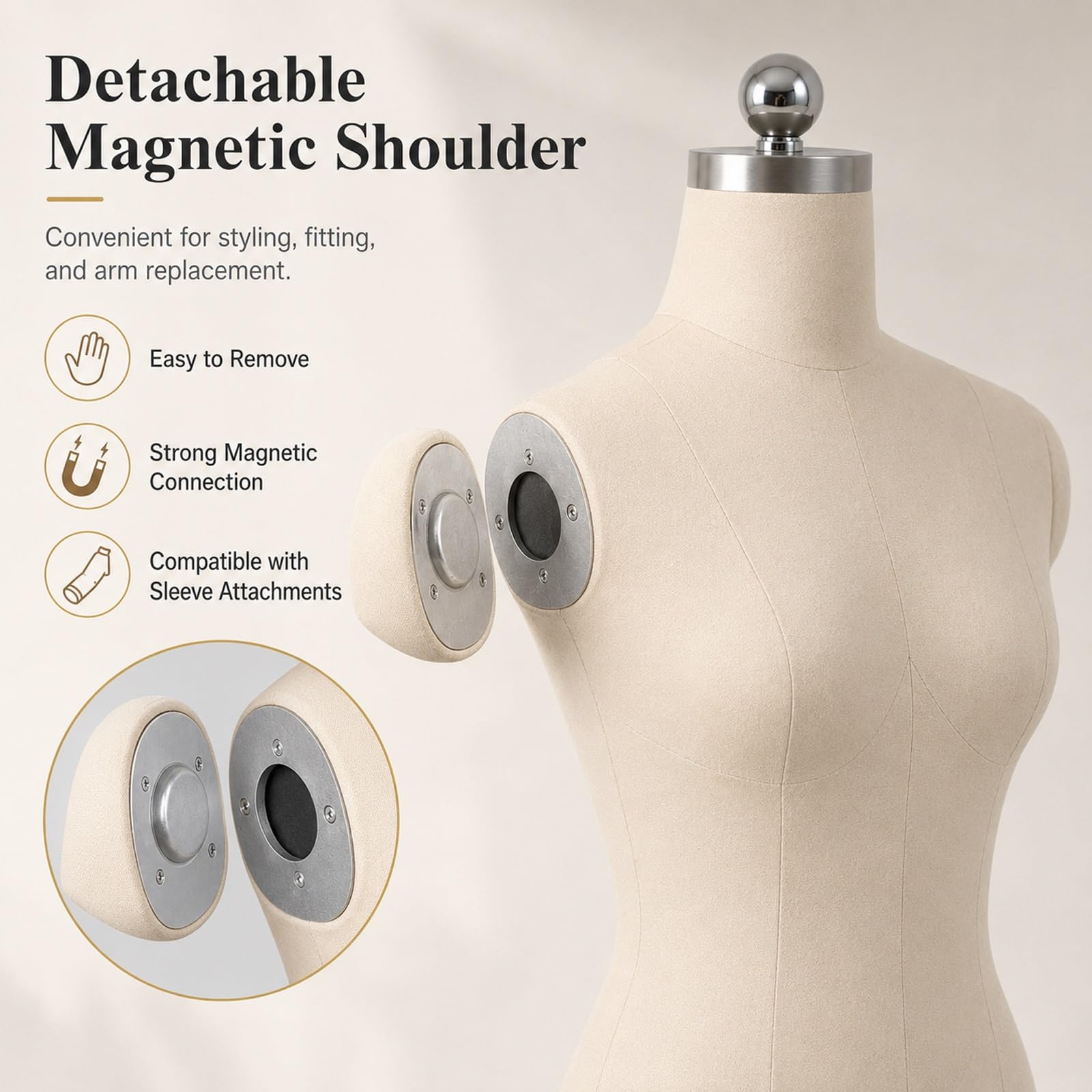 Tailor Design Pianka Do Manekina Do Szycia | Dzięki Doskonałej Odporności Na Przebicie, Solidna Struktura Pasuje Do Wszystkich Drapowań(Black,92 Size)