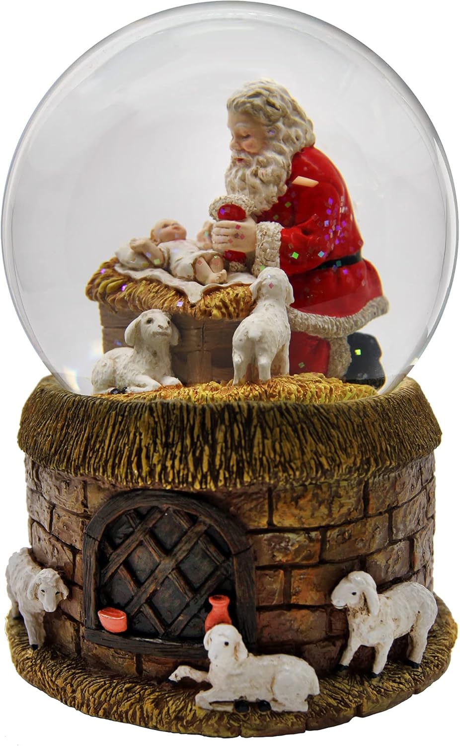 The San Francisco Music Box Company Santa and Baby Musical Water Globe