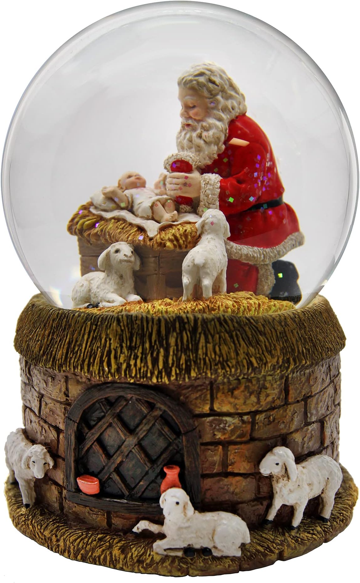 The San Francisco Music Box Company Santa and Baby Musical Water Globe