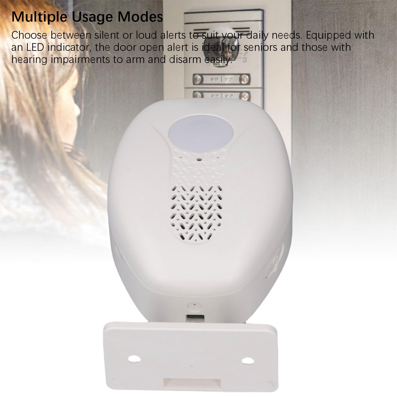 Allarme sensore porta wireless Induzione magnetica a lungo raggio 98,4FT 80dB Avviso forte per la sicurezza del negozio domestico ABS 92x63x34mm
