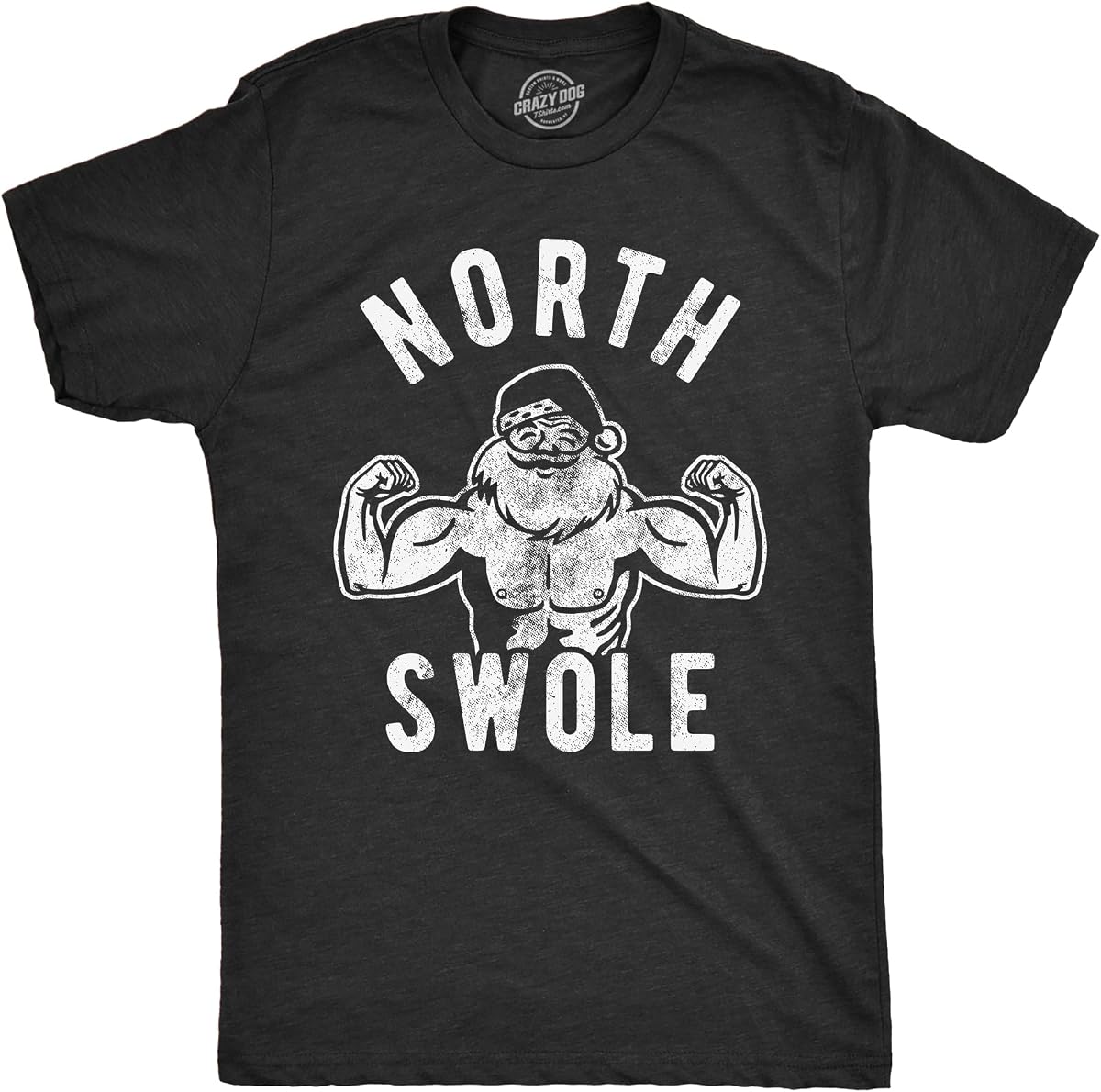 Mens North Swole T Shirt Funny Workout Santa Christmas Graphic Novelty Fitness Tee