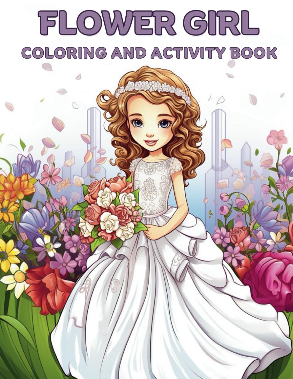 Flower Girl Coloring and Activity Book: A magical journey of the Flower Girl at the dream wedding