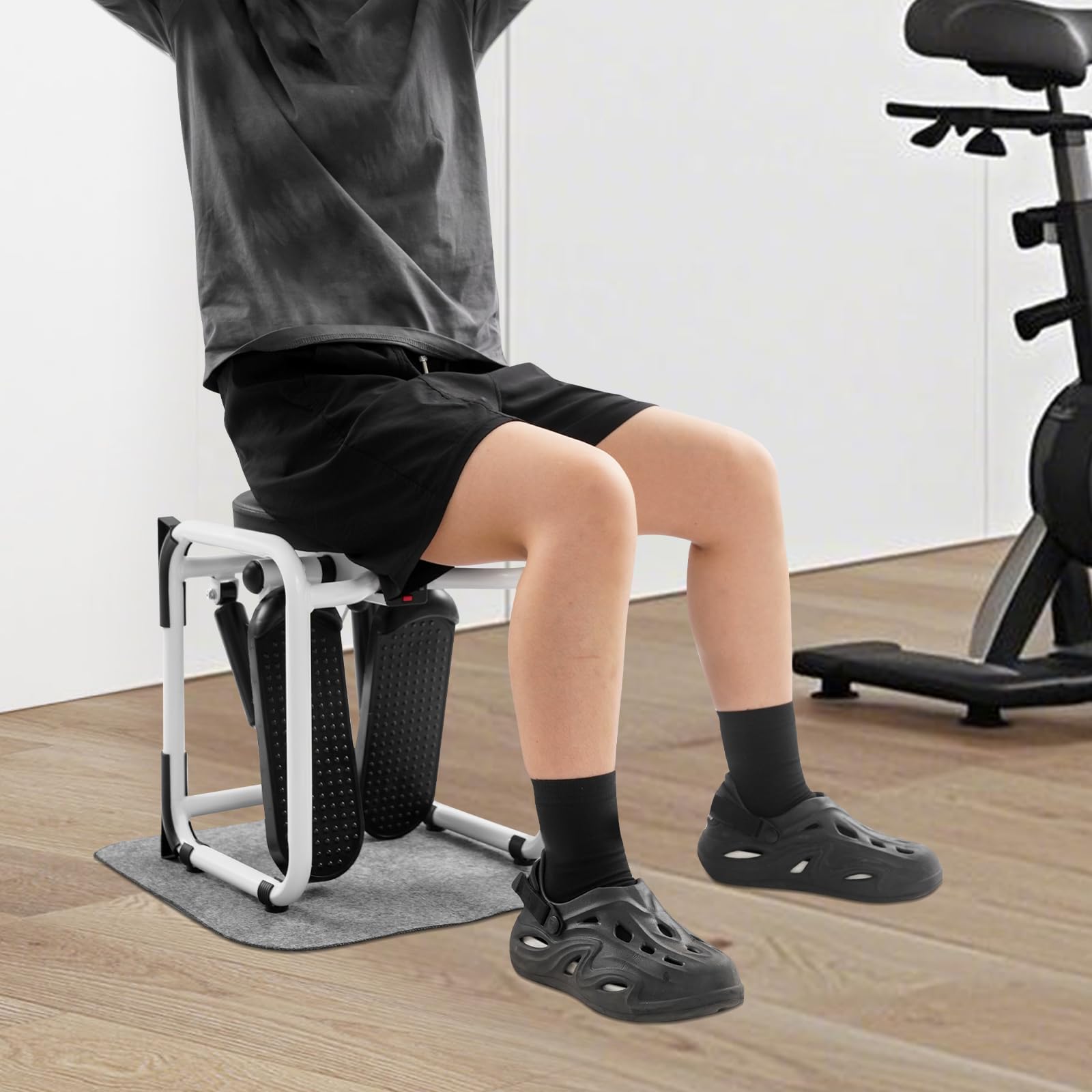 Mini stepper con 150 kg de carga y bandas de resistencia | Equipo de fitness manual para el hogar | para principiantes y avanzados, para apartamento y oficina, 42 x 34,5 x 32 cm