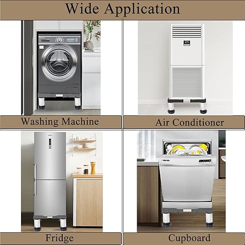 Miniatura 7 de Mini soporte para nevera de 7.5 a 8.7 pulgadas, base elevada, ajustable, con 4 pies fuertes, base multifuncional para lavadora para