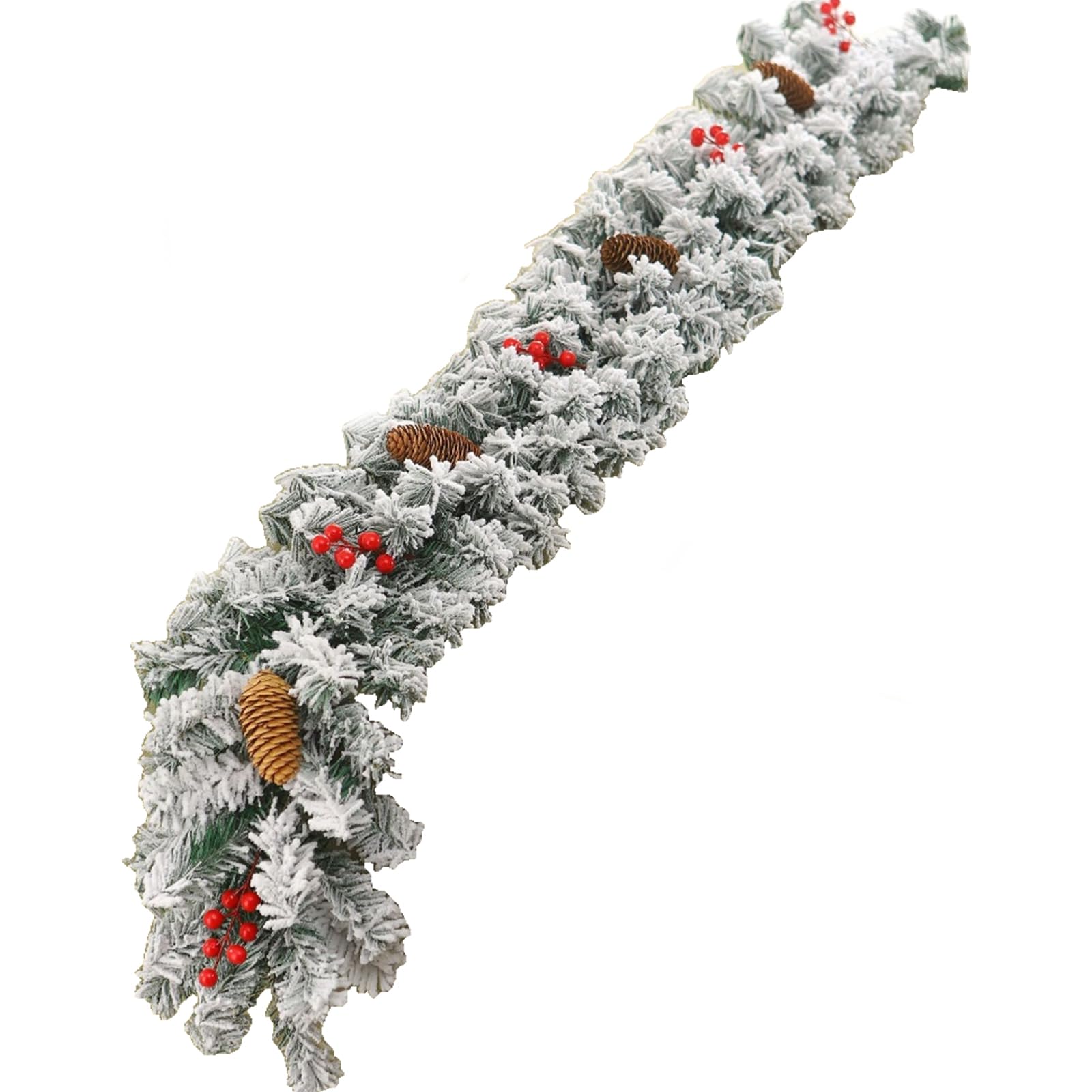 Christmas Pine Wreath Elegant Christmas Wreath with Pine Rattan and Pinecones for Home Embellishment Flocking Artificial Greeneries