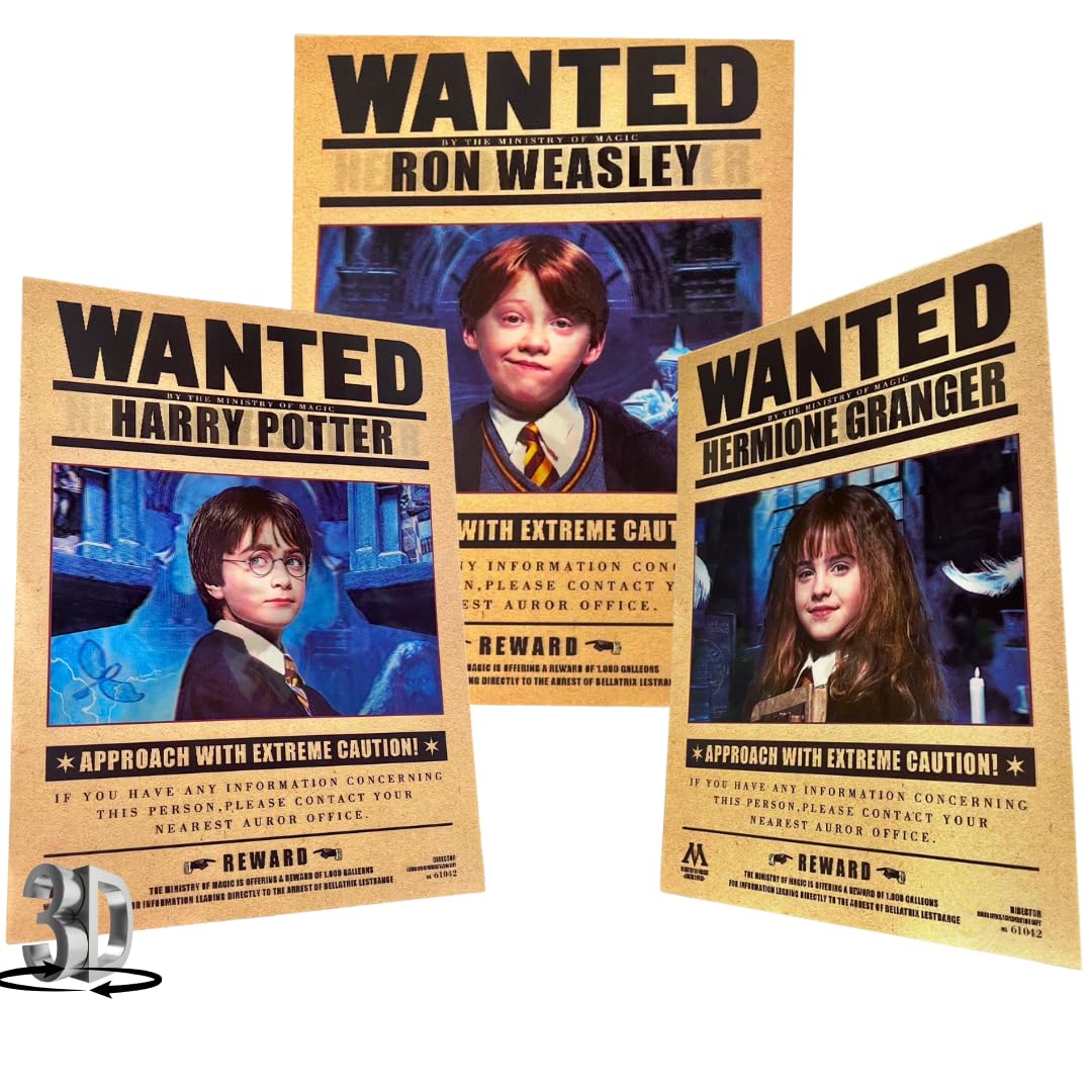 luko Harry Potter Poster - Harry, Ron,Hermione 3D Lenticular Flip