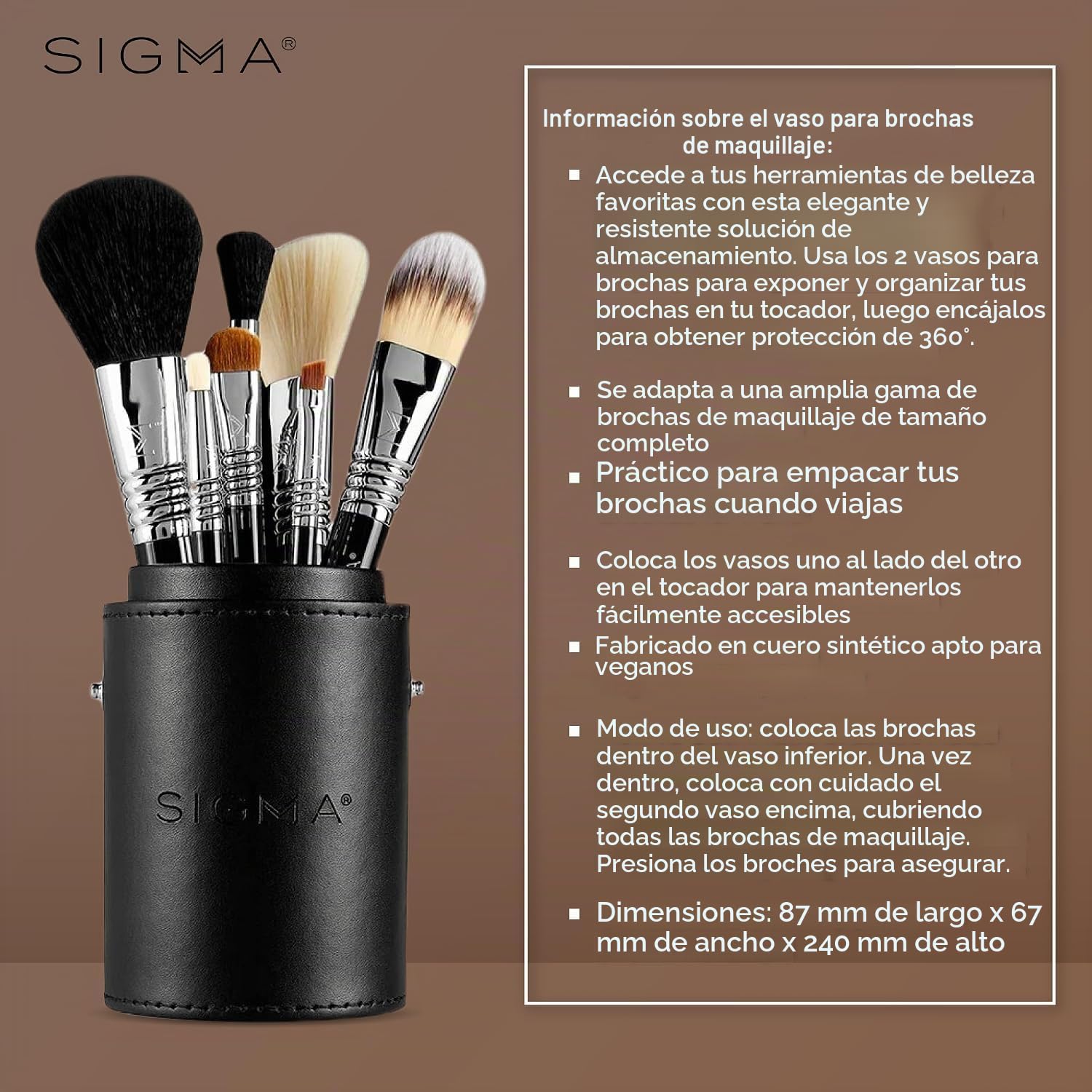Sigma Beauty Make Me Classy - Juego De 7 Brochas De Maquillaje De Viaje - Juego De Brochas Portátiles Para Base, Polvo, Contorno, Maquillaje De Ojos, Rubor Y Más - Brochas De Maquillaje Para Viajes