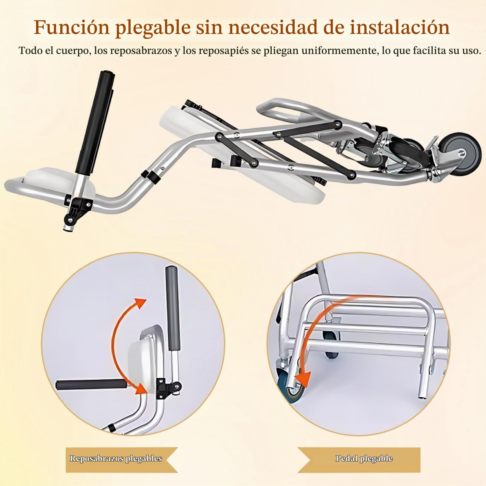 Silla para Ducha para Personas Mayores, 3 en 1 Silla de Ducha con Ruedas Plegable, Sillas con Ruedas para Ducha/Móvil/Inodoro con Frenos, Carga 120kg