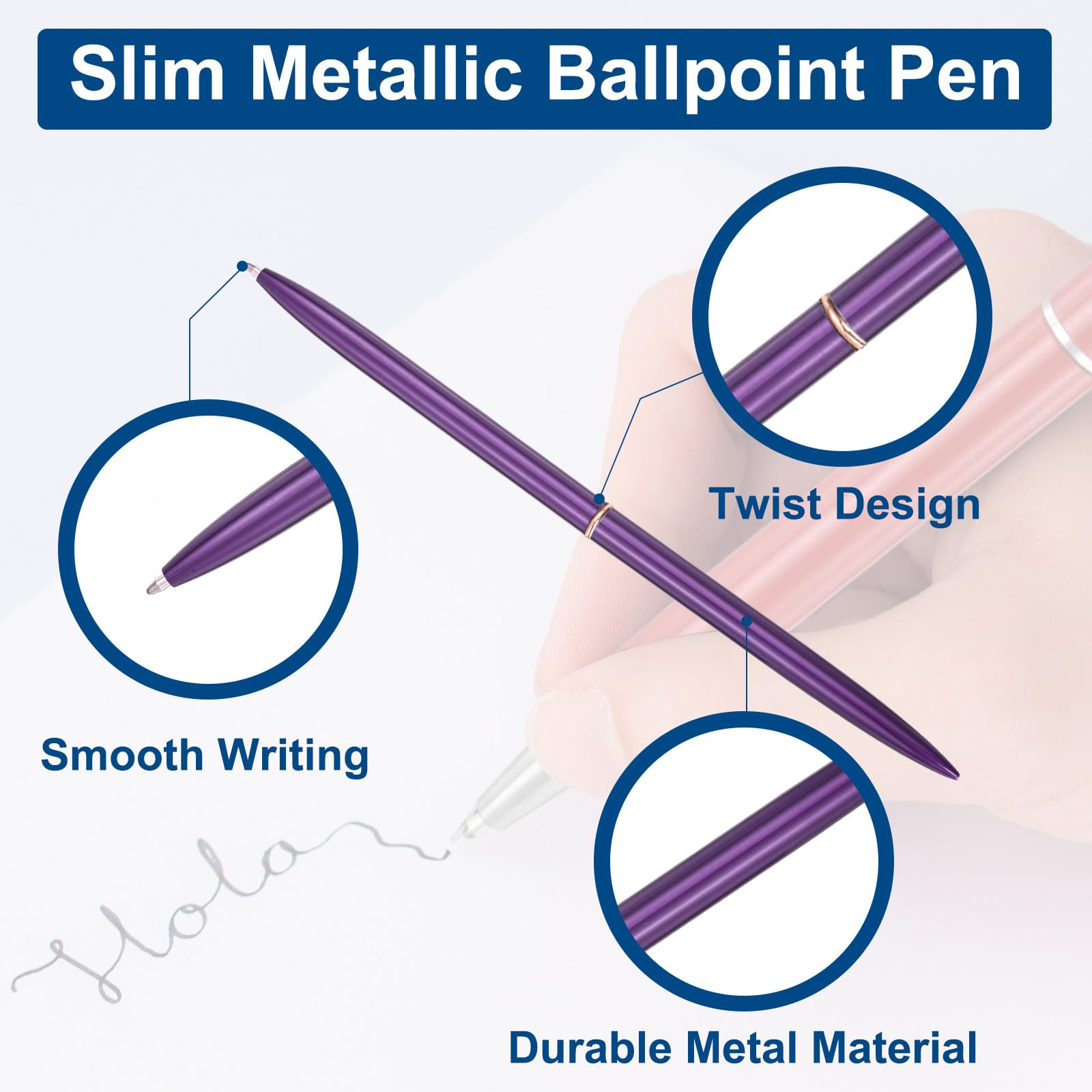 PATIKIL Slim Metal Ballpoint Pen - Image 3