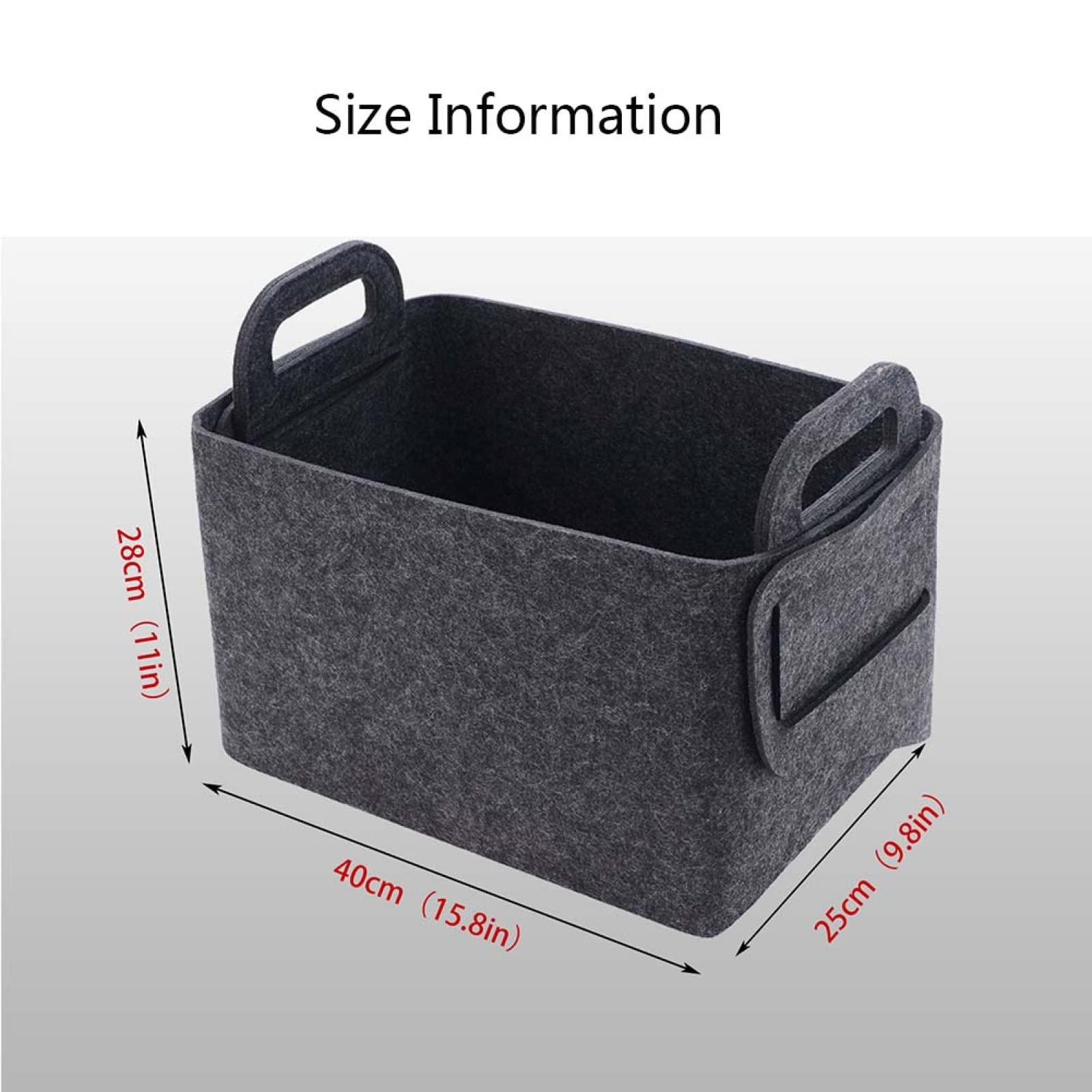 Kaminholzkorb Brennholzkorb Metall Modern Holzkorb Klein mit Henkel Filz Aufbewahrung Korb zum Aufbewahren von Brennholz Zeitschriften Zeitung,40x25x28cm
