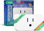 Zigbee Smart Plug, Energy Monitoring, 𝗭𝗶𝗴𝗯𝗲𝗲 𝗛𝘂𝗯 Required, ETL Certified, Compatible with Alexa, Google Home, Home Assistant, SmartThings, Remote App Control, Smart Outlet, 2 Pack
