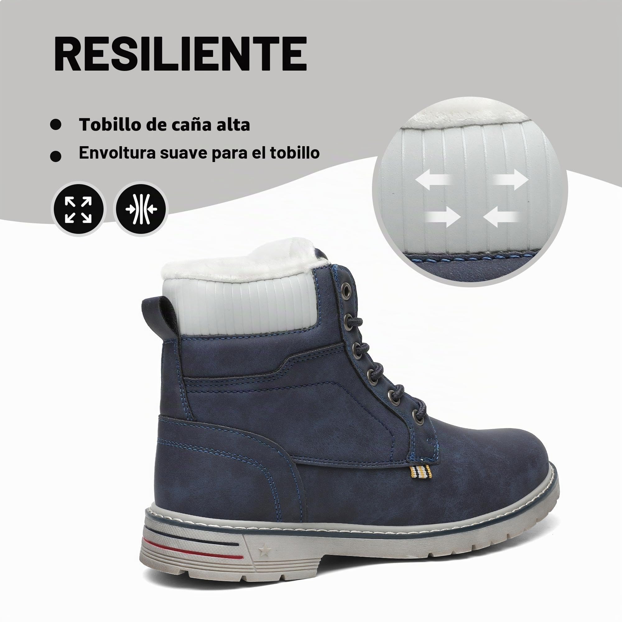 Mishansha Botas de Nieve Hombre Mujer Invierno Azul Oscuro Gr.37