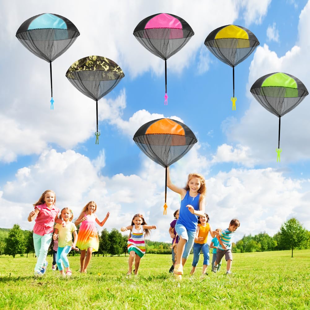 Ainiv Parachute Toy, Hand Throw Parachute Man Soldier Toy Set, Parachute Toys Kids Flying Toys Gift Throwing Parachute Outdoor Games and Gifts, Creative Craft Toy for Children and Adults