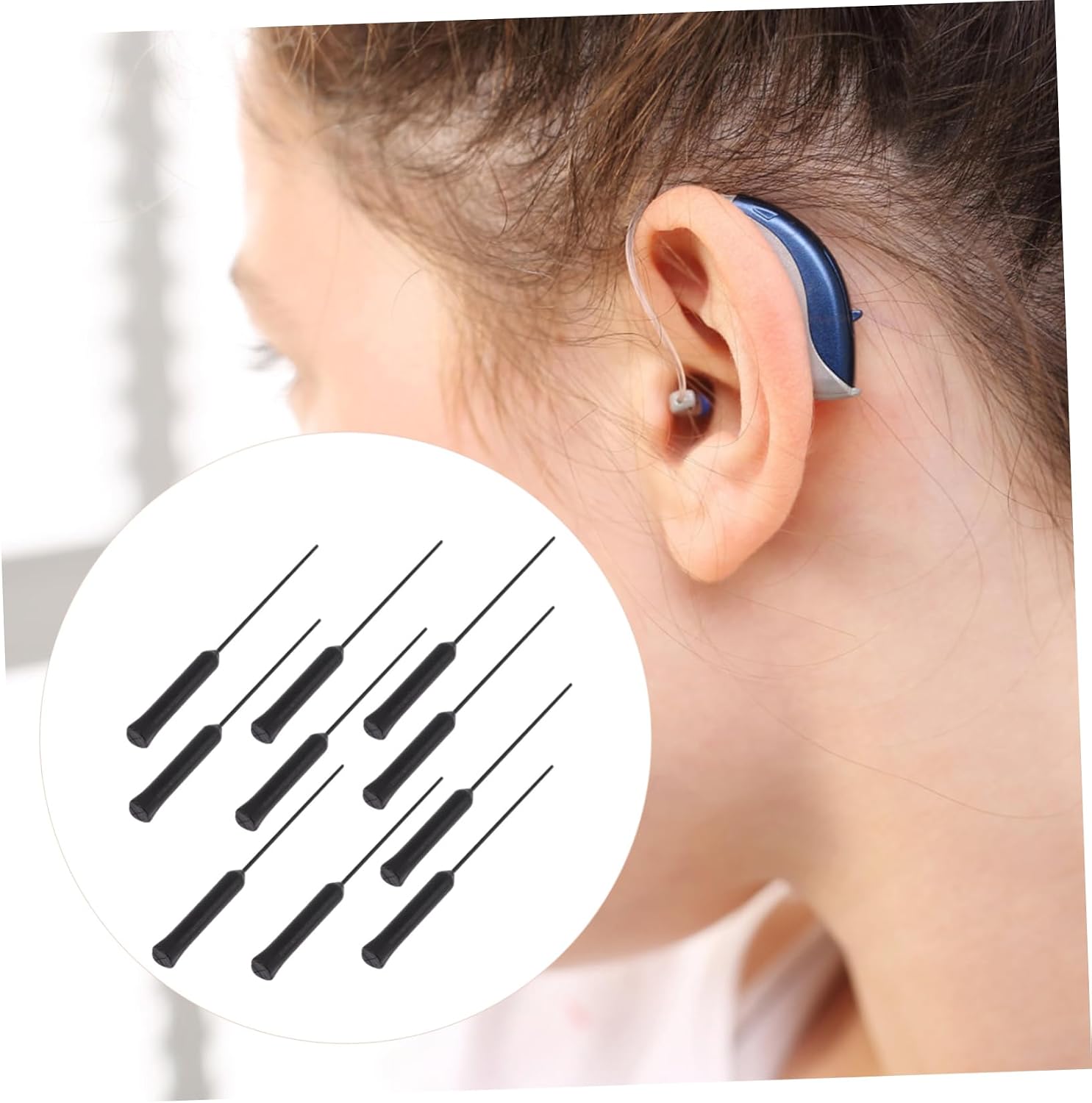 10pcs Hearing Aid Cleaning Rods Earwax Removal Tools for Hearing Amplifiers Efficient for Daily Maintenance and Care