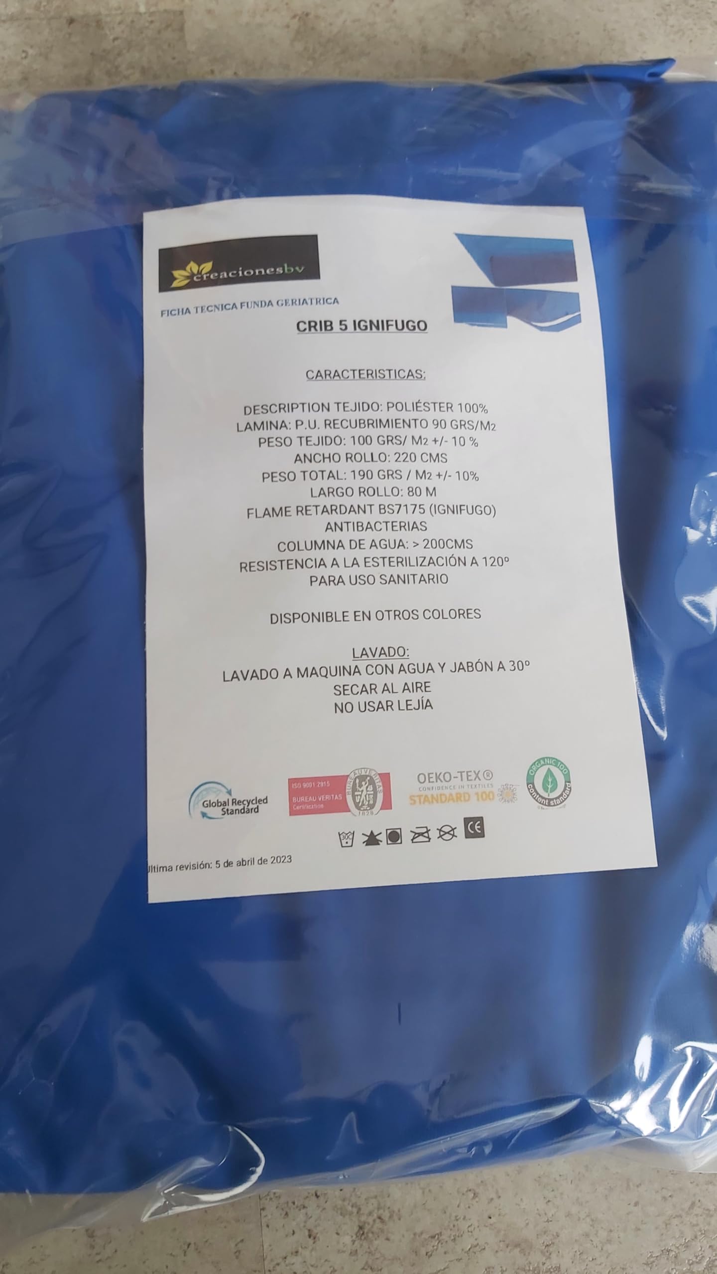 Funda de colchon Sanitaria Impermeable, Medida 90X190X15 cms,Transpirable e ignifuga, Especial geriatria con Cremallera y Solapa de Proteccion, de facil Limpieza, Protector de colchon.