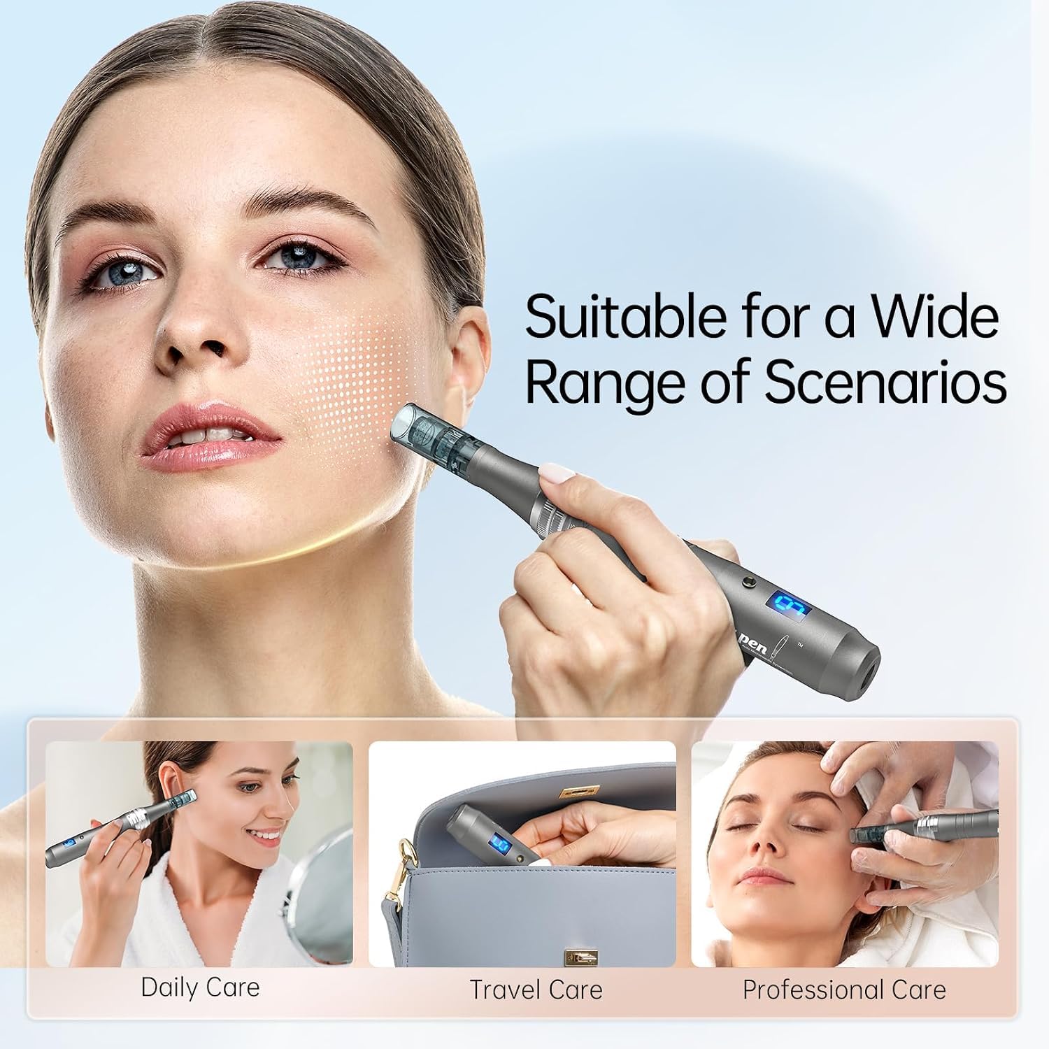 Dr.Pen M8 Microneedling Pen Wireless Micro Needling Devices Hautpflege Tool Kit für Anti-Aging Akne Narben Falten mit 10 Stück Nano Round Patronen