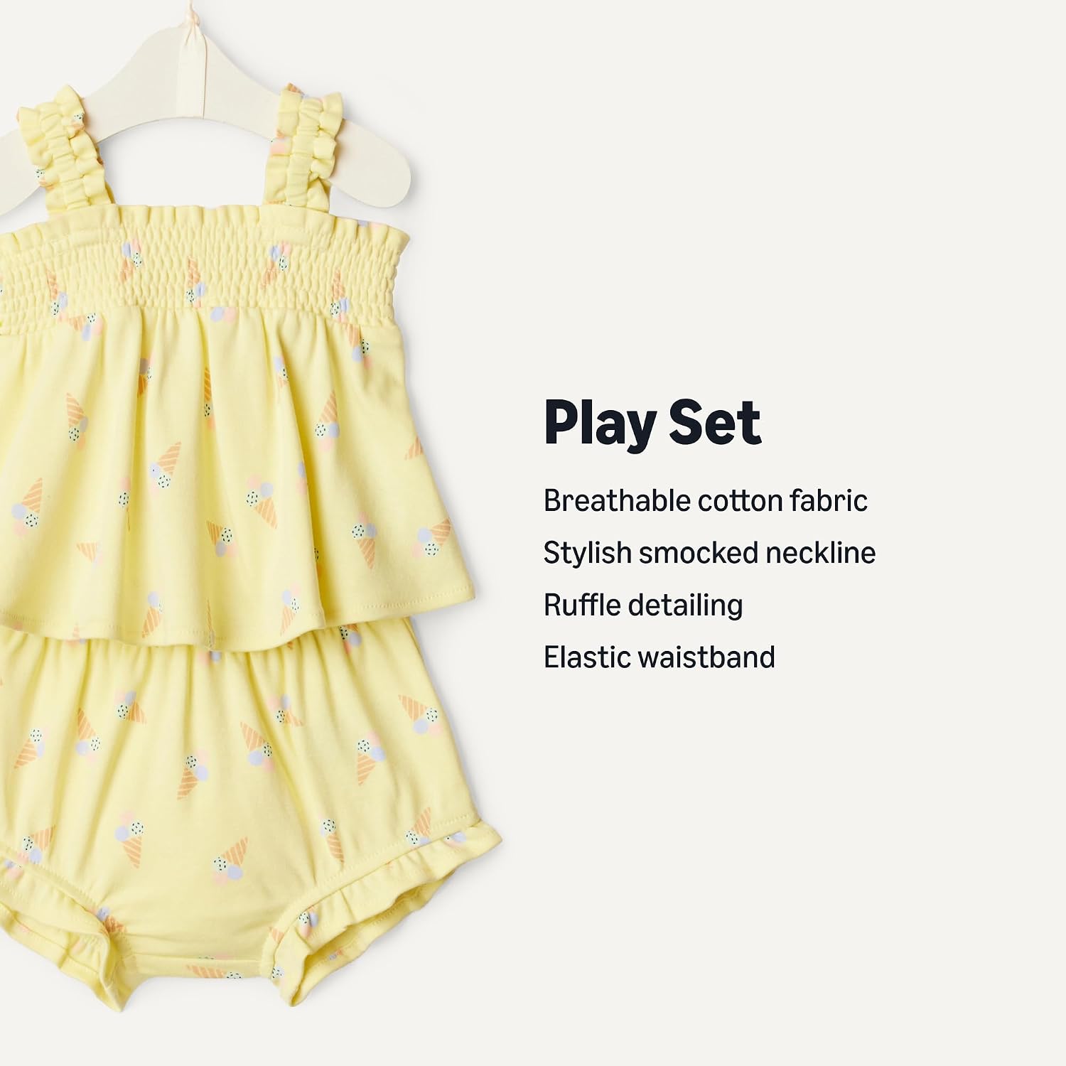 Amazon Essentials x Sofia Grainge Baby Girls' Cotton Sleeveless Shirt and Shorts Play Set