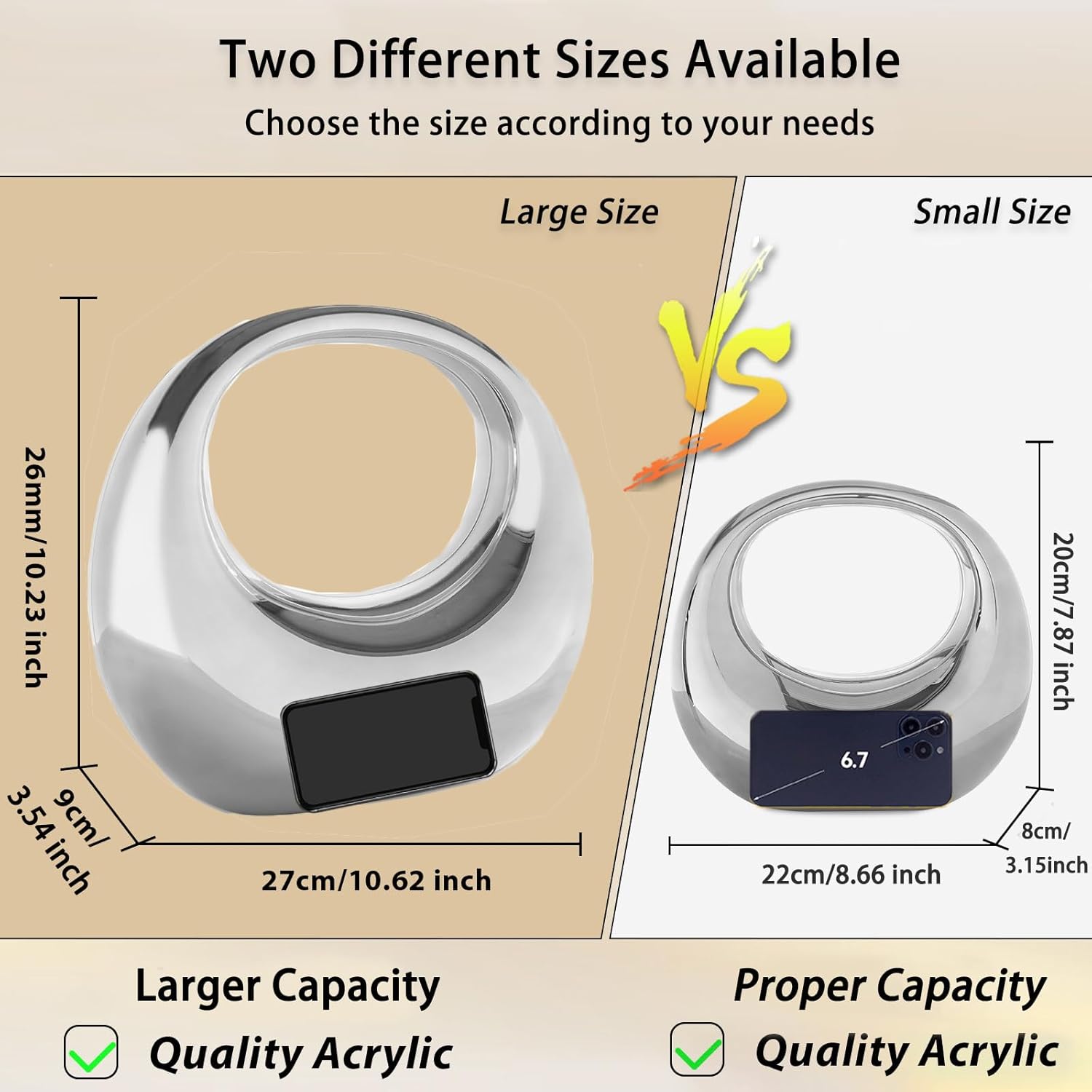 YYW Acrylic Evening Clutch Purse Moon Shape Unique Transparent Evening Handbag - Image 3