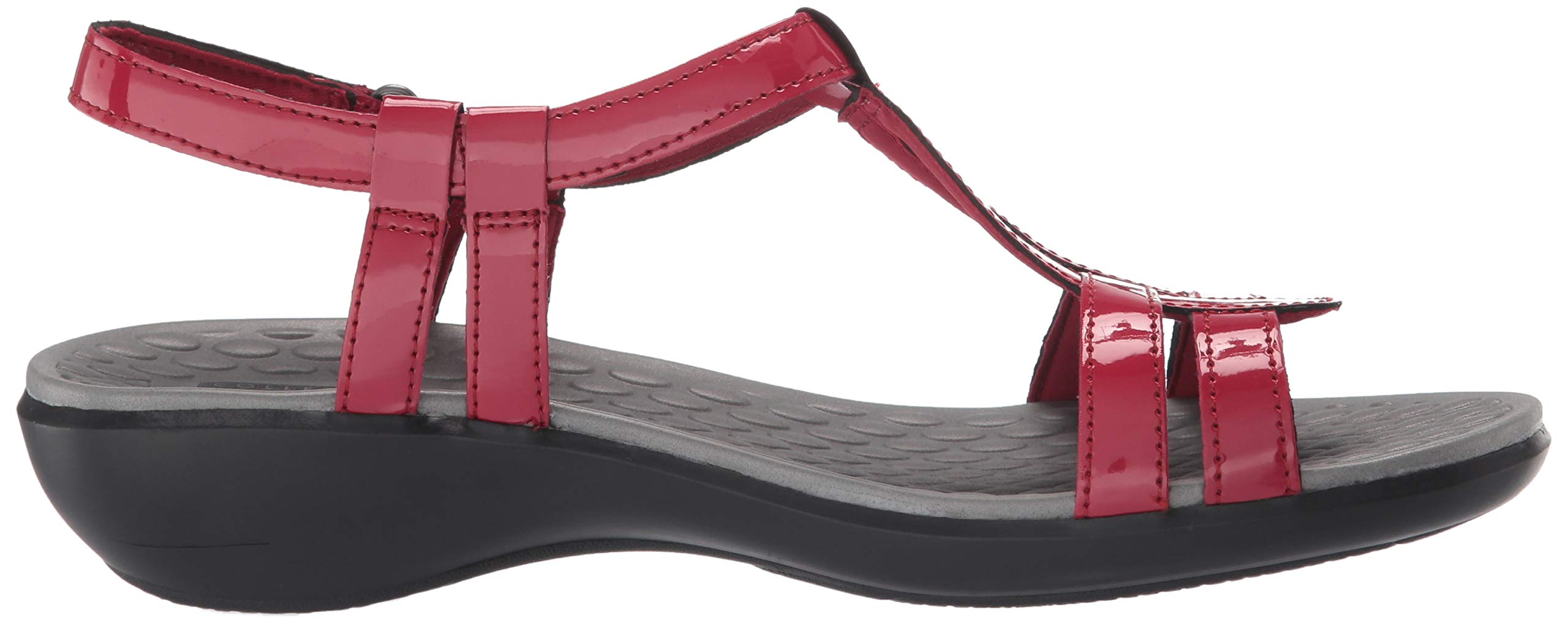 Clarks Womens Sonar Aster Sandal Red Synthetic Patent