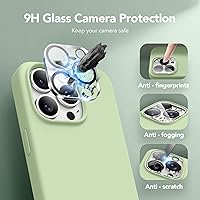 Vista 1452 de GONEZ Funda de silicona para iPhone 15 Pro Max, compatible con Magsafe, protector de cámara + protector de pantalla, forro de microfibra suave Negro