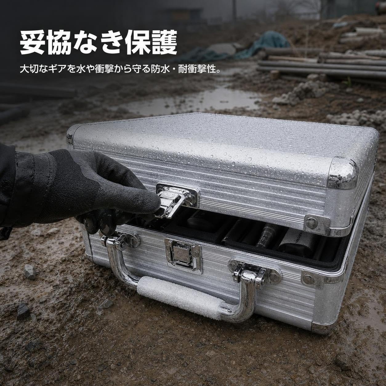 Amazon.co.jp: アルミ合金製 傷防止 ポータブル 工具収納 ハードシェル