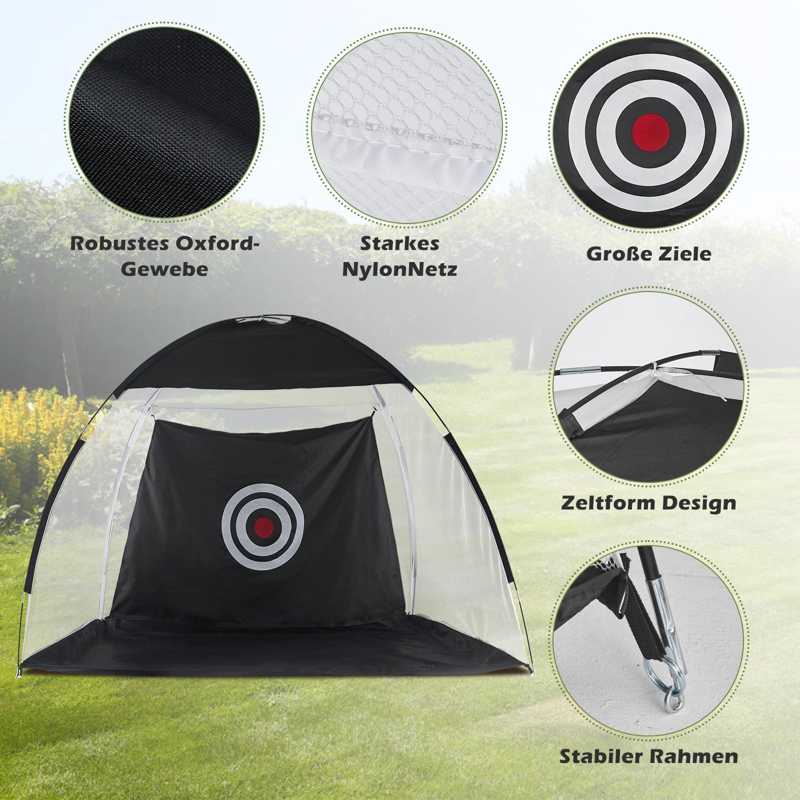 TUKAILAi Red de golf plegable de 10 x 7 pies, red de golf portátil para jardín, interior y exterior, red de práctica de golf para interior, exterior, patio trasero, red de práctica de golf todo en 1