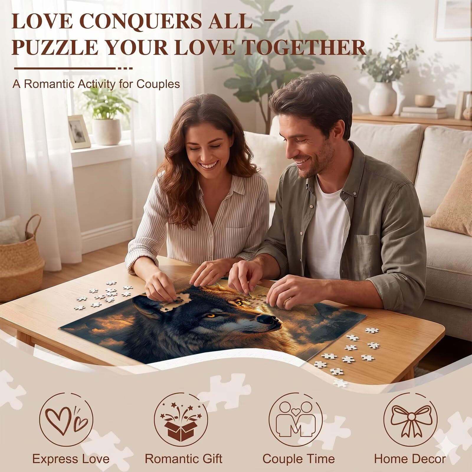 Puzzle 2000 Pezzi Classici, Puzzle Lupo aquila 99 x 70 cm, Gioco Educativo e Antistress in Legno con Poster Incluso, Ttività DIY per Famiglia, Regalo per Appassionati, Decor Parete Casa, f0-608