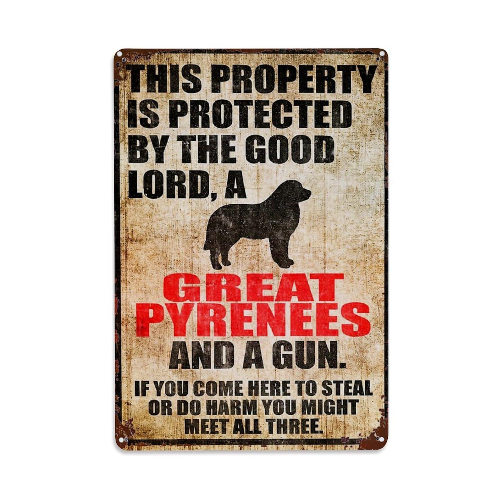 This Property Is Protected Retro Metal Tin Sign, Vintage Metal Poster for home, Gaming Room, Studio Workshop,Bar,Garage Wall Art Decor 8x12 Inch