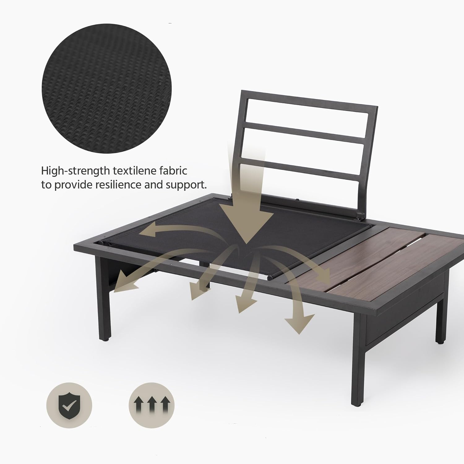 6 Pieces Patio Furniture Set Outdoor Metal Frame Patio Conversation Sets with Coffee Table Thick Cushions for Backyard Porch Balcony Poolside(Beige)